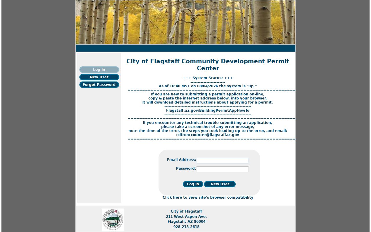 Flagstaff street directory Citizen Access permit lookup