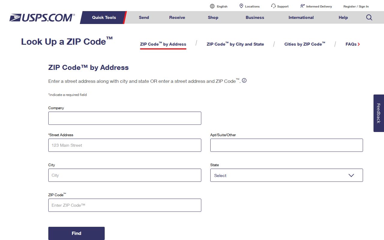 Flagstaff ZIP code directory USPS address lookup form